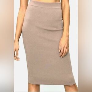 Babaton Vibrant Red Sculpt Knit Pencil Skirt